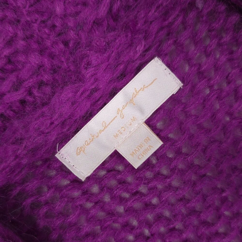 SPIRITUAL GANGSTER New Royce Stripe Cardigan MEDIUM Mohair Wool Blend Colorblock - Picture 3 of 9